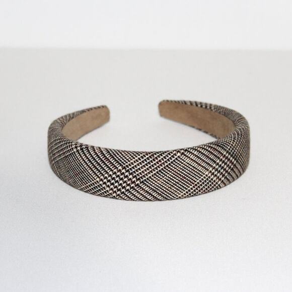 YARGICI Plaid Brown Headband Designer Headband - Picture 3 of 4
